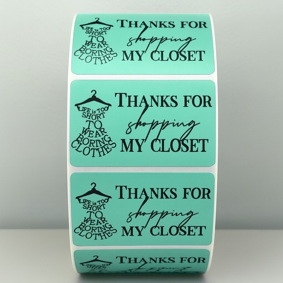 Thanks for Shopping My Closet Stickers – Cute Labels for Clothing Orders - Picture 2 of 11